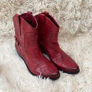 Franco Sarto RED Cowboy Boots, size 6